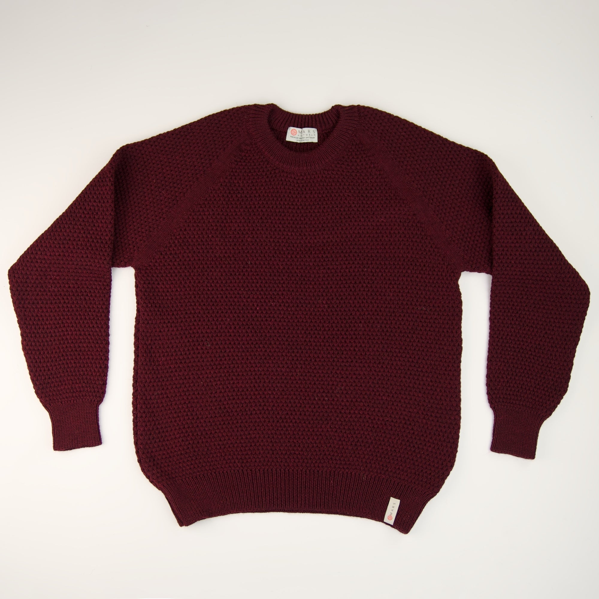 British Wool Popcorn Burgundy Mars Knitwear