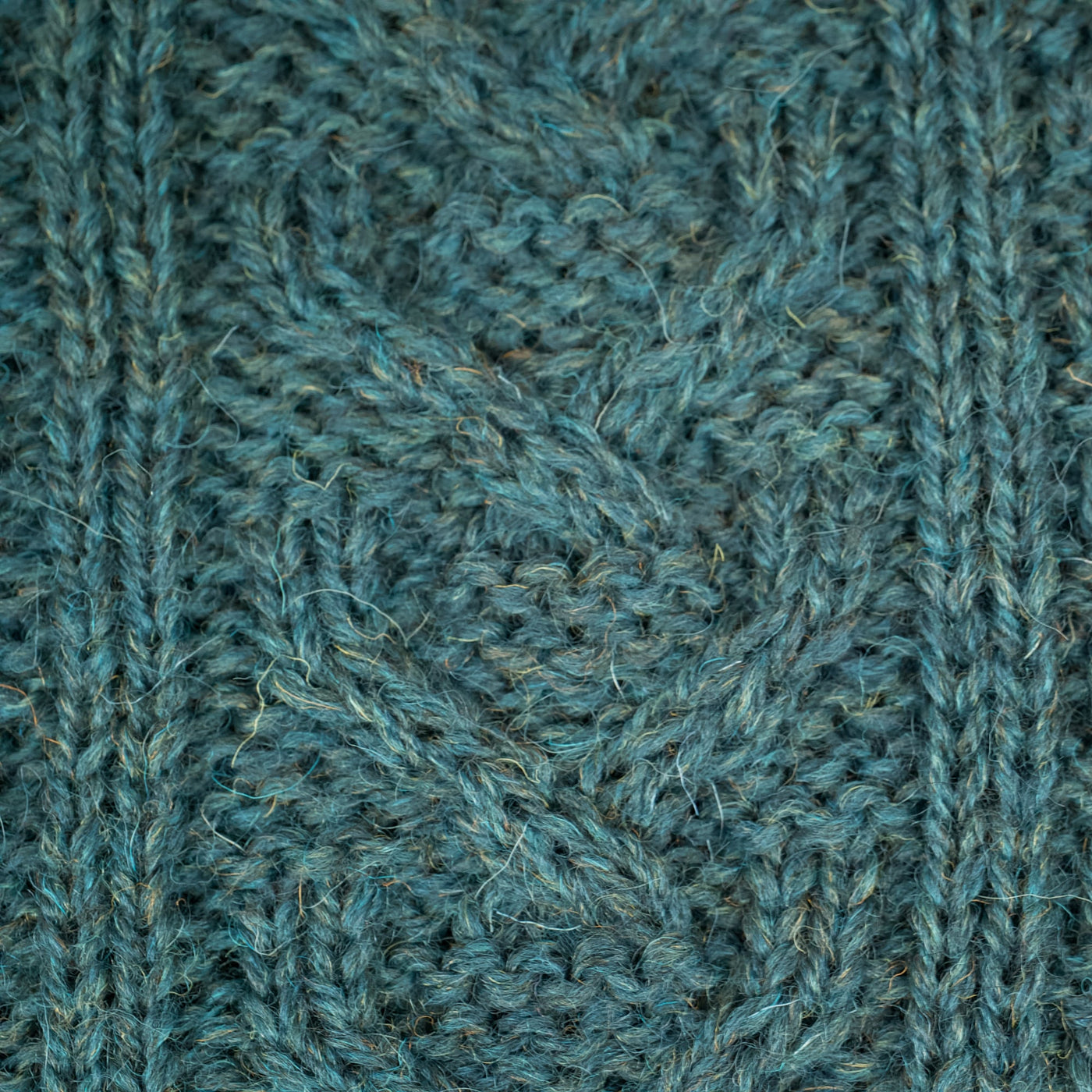 British Wool Aran Cable Jumper - Mallard