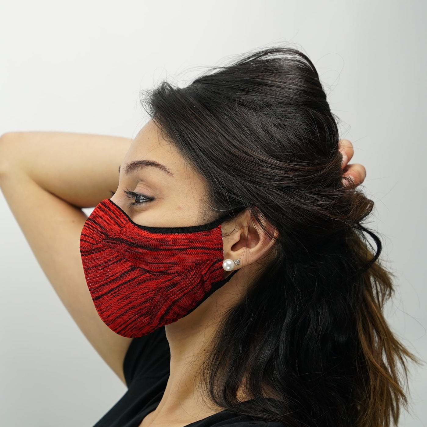 Prime Knit Face Mask - Crimson Black
