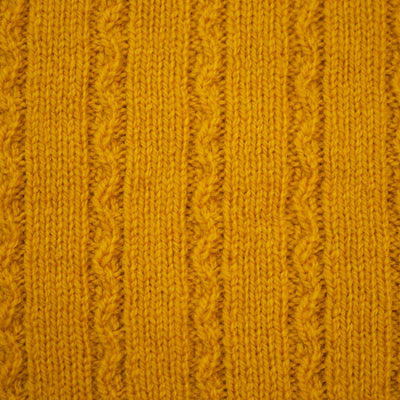 Merino Wool Cable Crew Jumper - Yellow