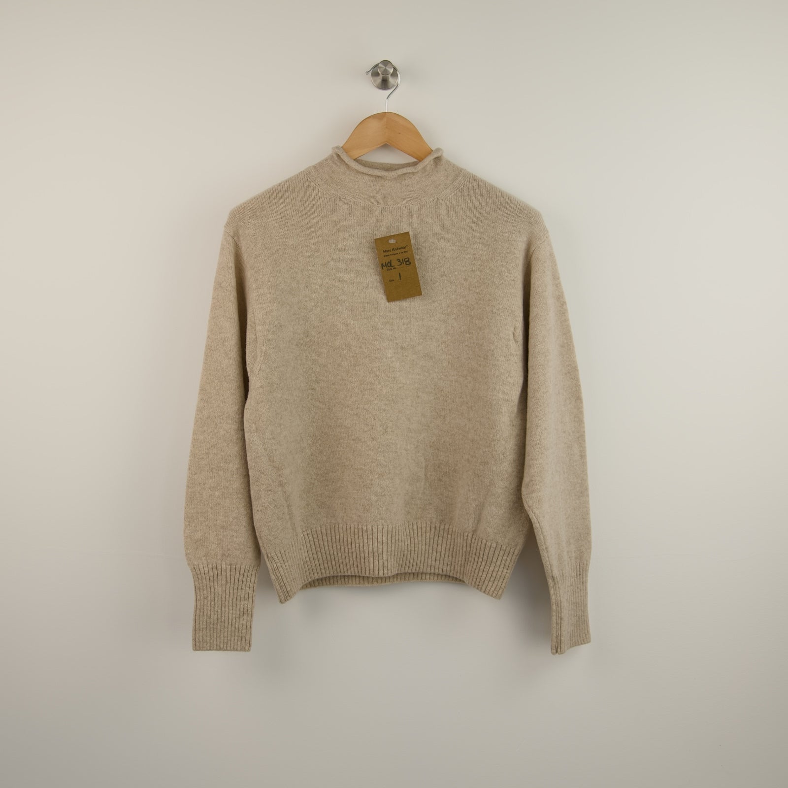 Lambswool Roll Neck 318 Cream Melange Mars Knitwear