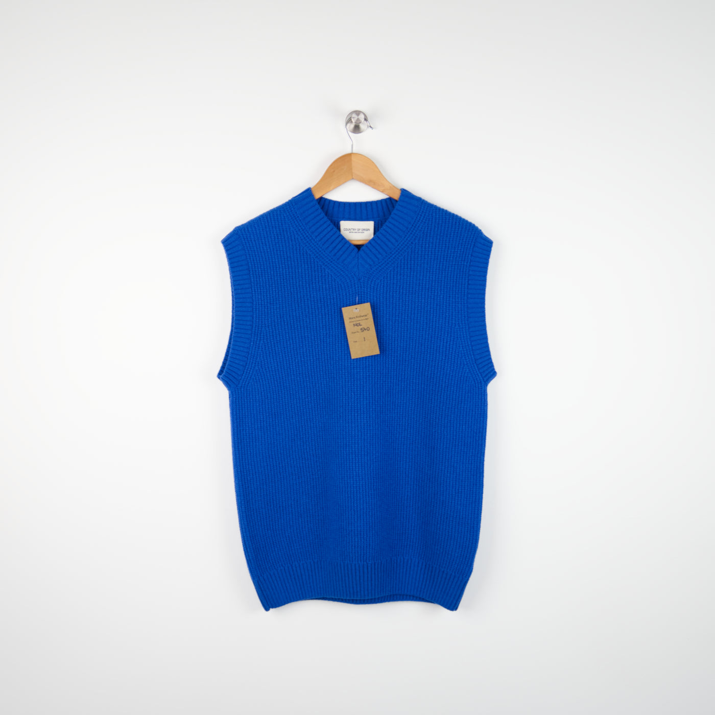 Lambswool - Ribbed Vest - 570 - Royal Blue