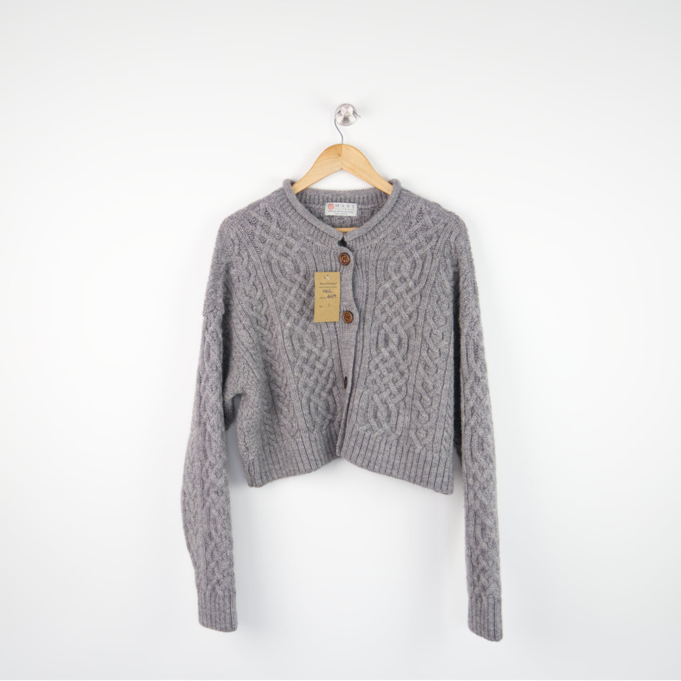 British Wool - Crop Cardigan - 649 - Grey