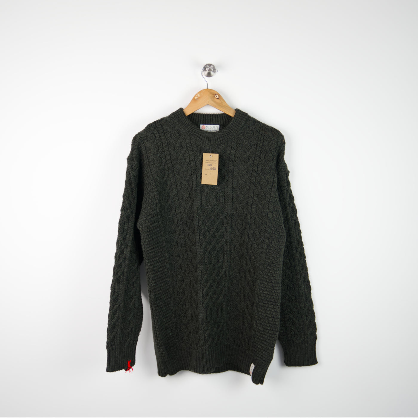 British Wool - Aran Cable Jumper - 650 - Moss