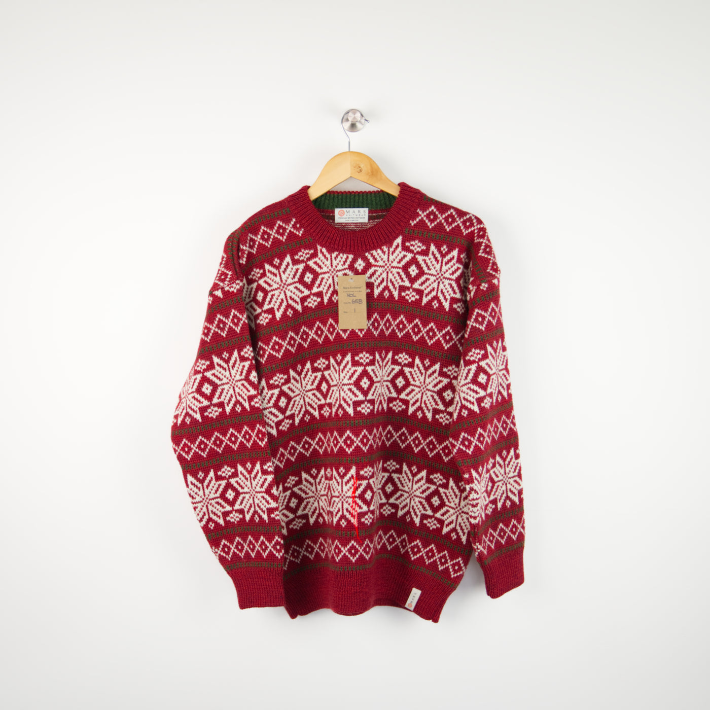 British Wool - Snowflake Christmas Jumper - 658 - Bordeaux