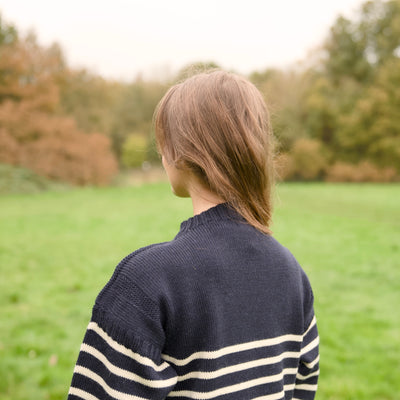 British Wool - Bretton Stripe Guernsey - Navy