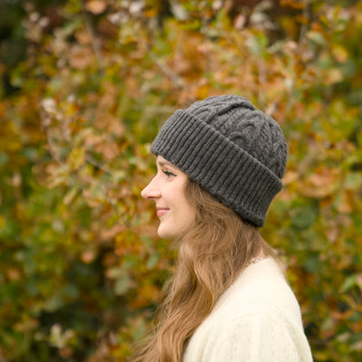 Felted Merino Wool Beanie - Charcoal