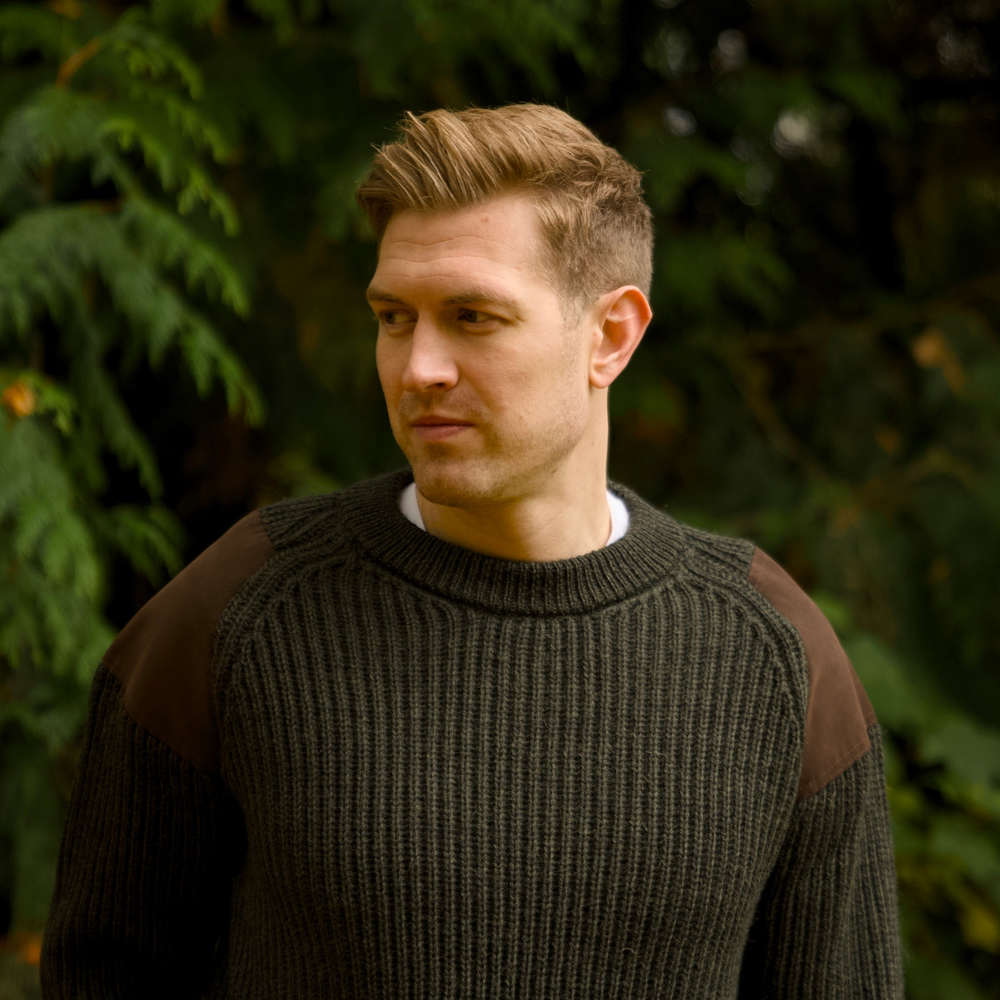 British Wool Shooting Jumper - Moss