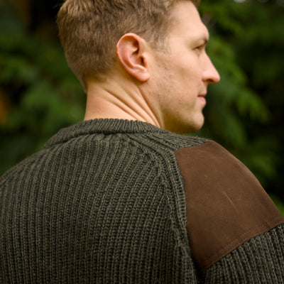 British Wool Shooting Jumper - Moss