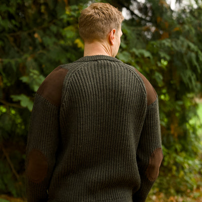 British Wool Shooting Jumper - Moss