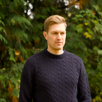 Merino Wool Cable - Robert Louis - Azul