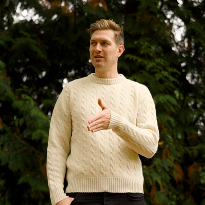 Merino Wool Cable - Robert Louis - Blanco