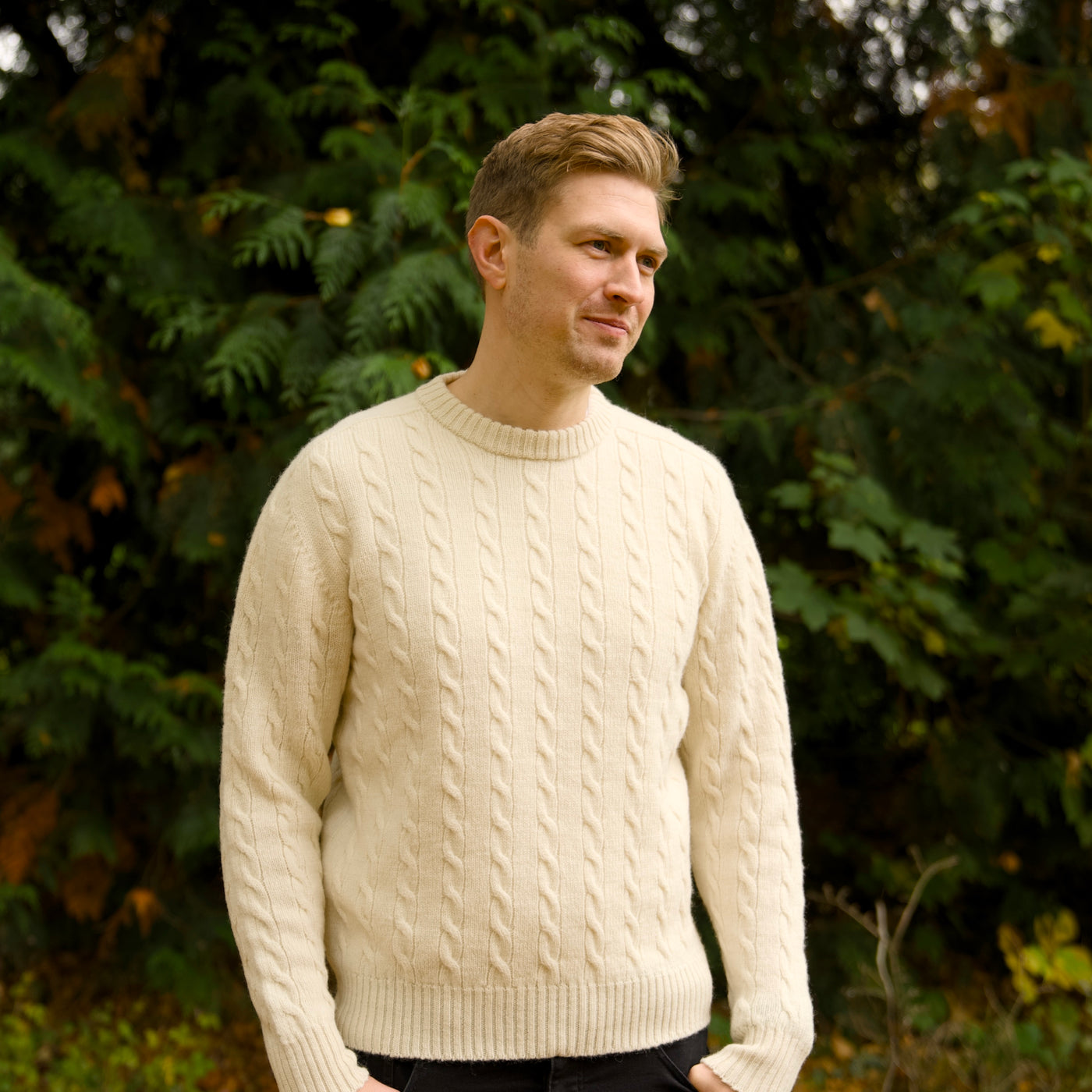 Merino Wool Cable - Robert Louis - Blanco