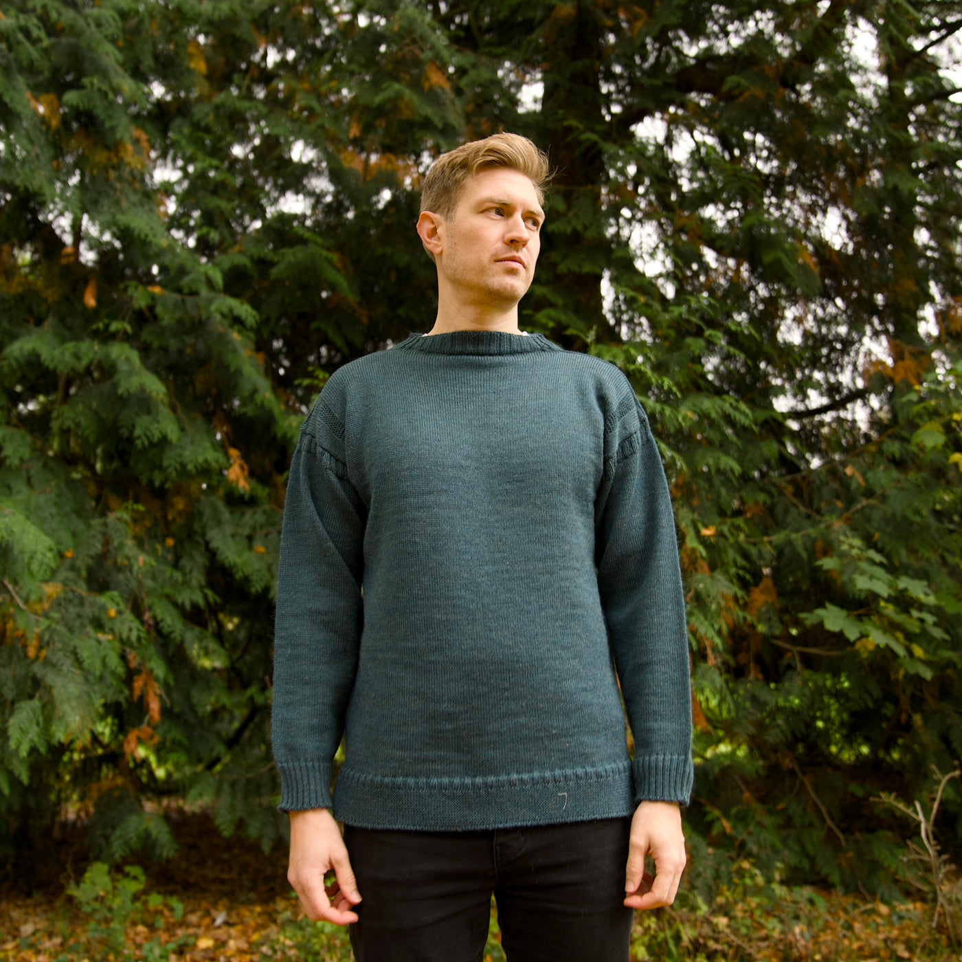 British Wool Seamless Gansey - Mallard