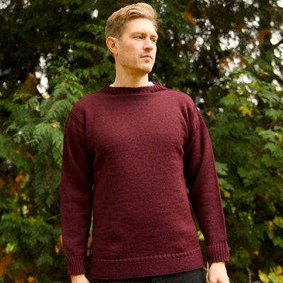 British Wool Seamless Gansey - Burgundy