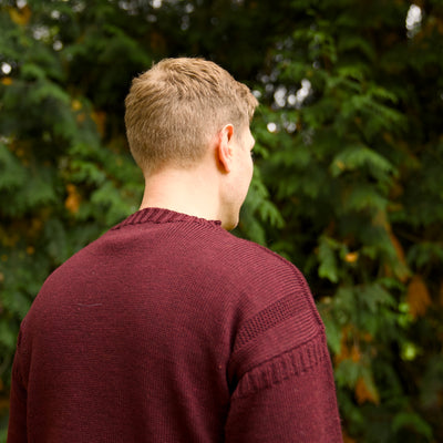 British Wool Seamless Gansey - Burgundy