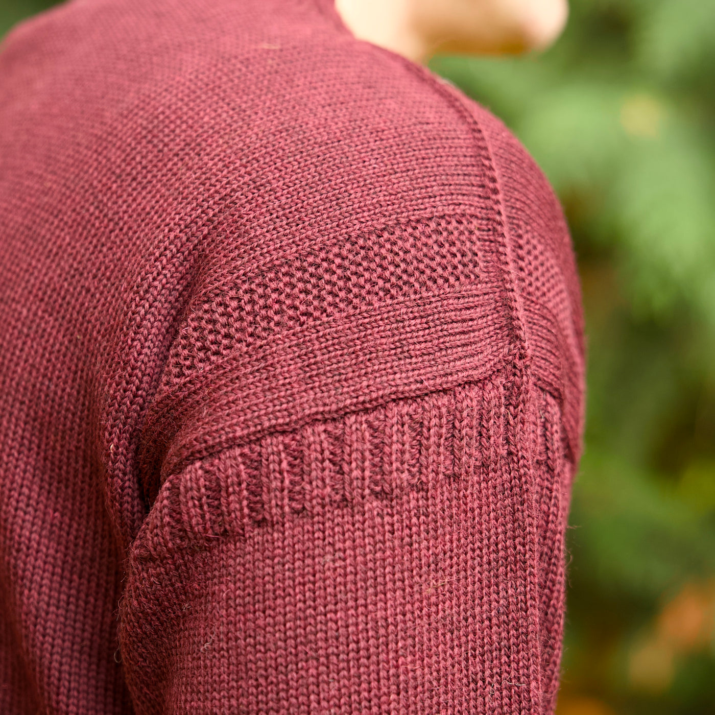 British Wool Seamless Gansey - Burgundy