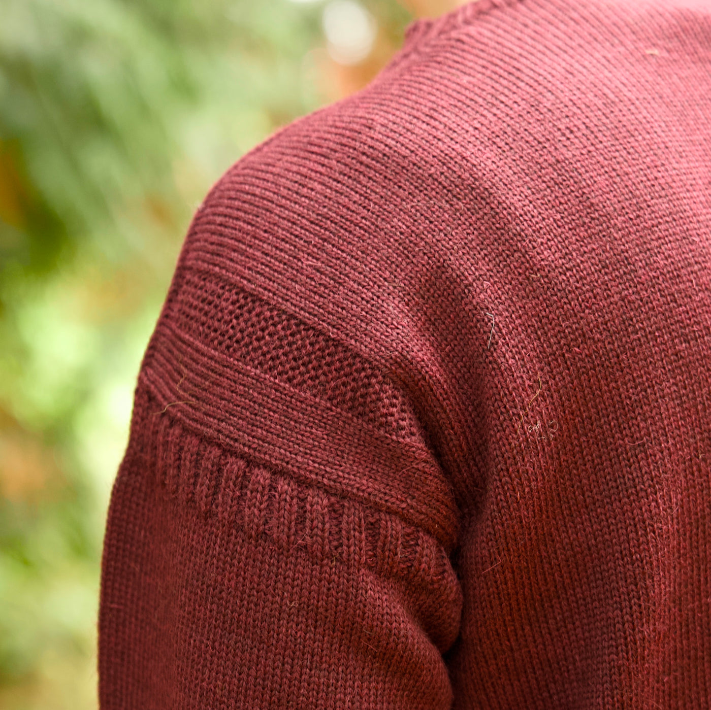 British Wool Seamless Gansey - Burgundy