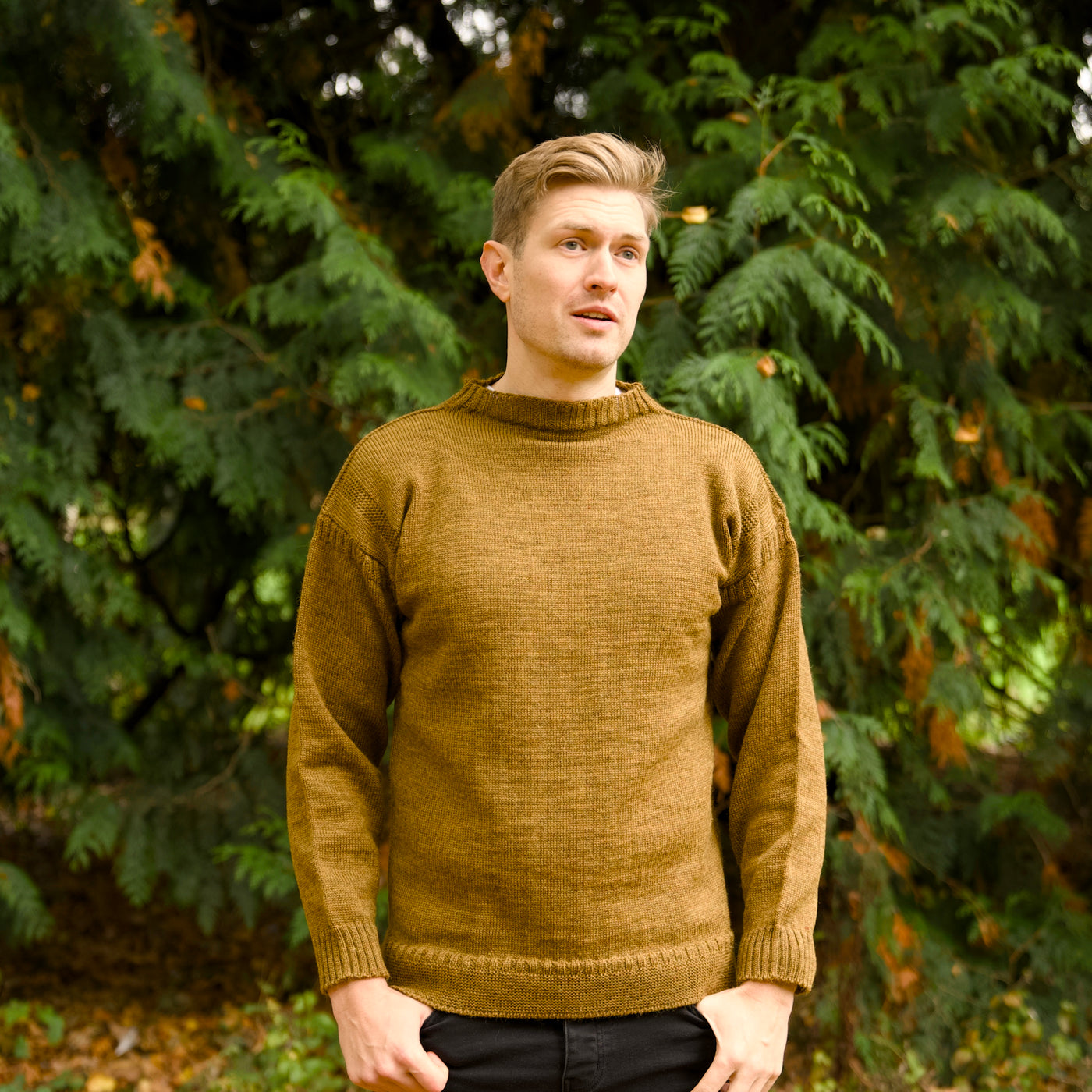 British Wool Seamless Gansey - Harvest
