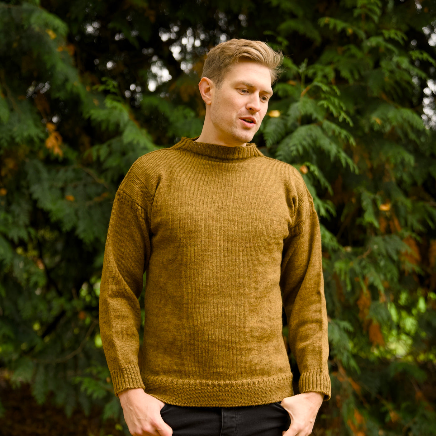 British Wool Seamless Gansey - Harvest