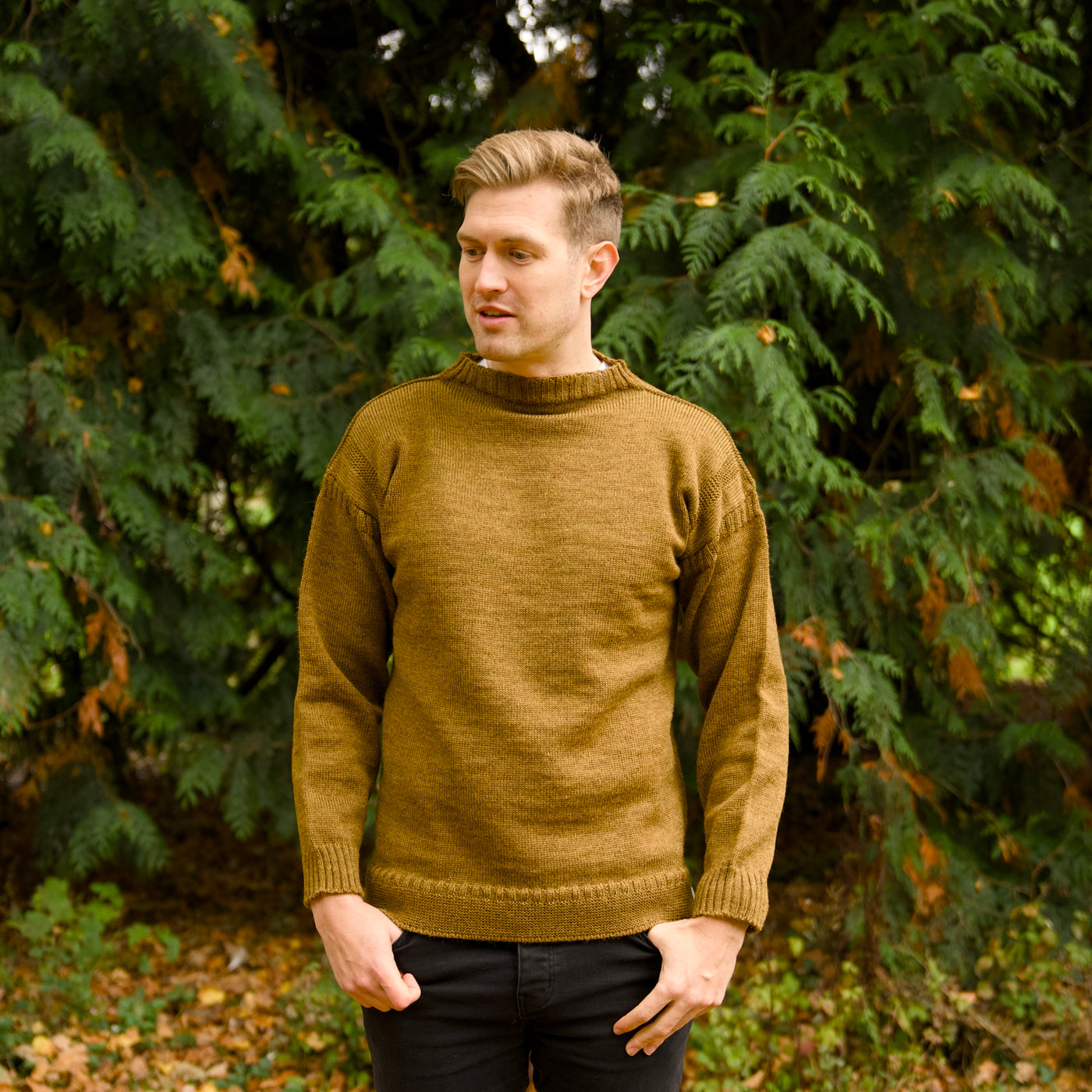 British Wool Seamless Gansey - Harvest