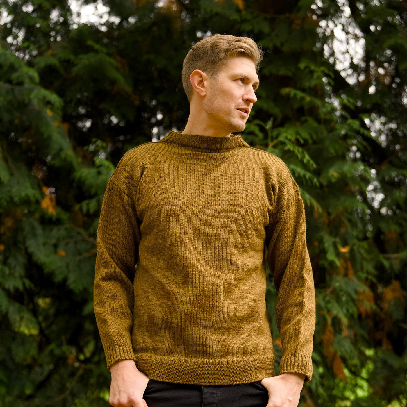 British Wool Seamless Gansey - Harvest