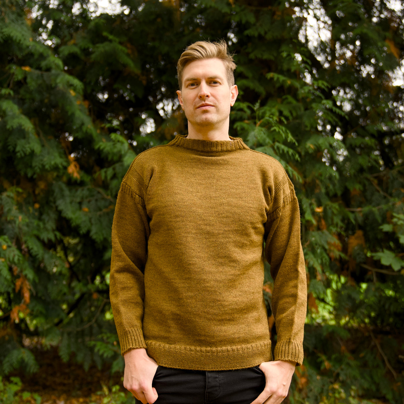 British Wool Seamless Gansey - Harvest