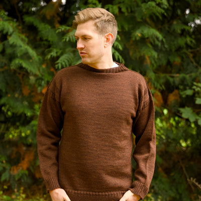 British Wool Seamless Gansey - Sable Brown