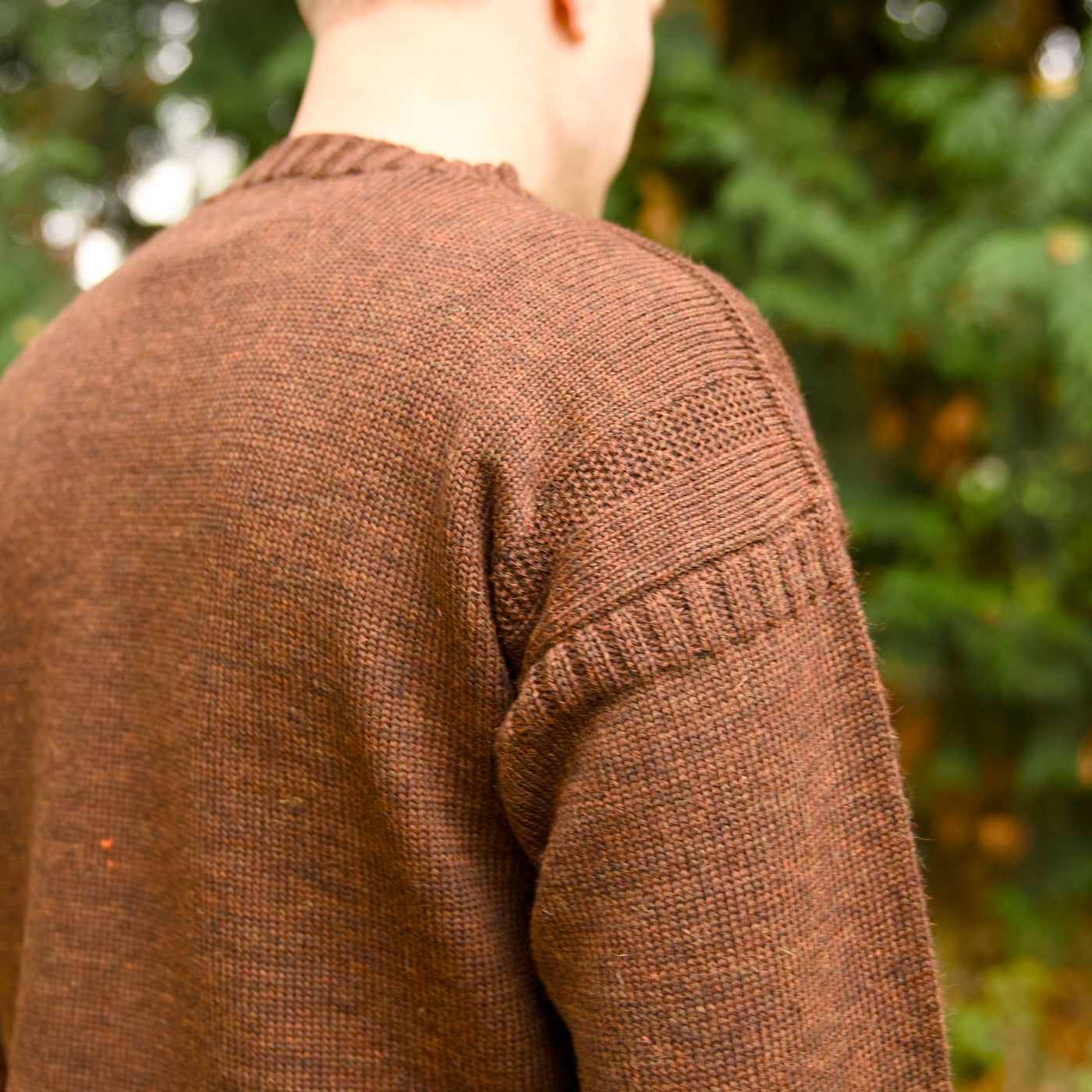 British Wool Seamless Gansey - Sable Brown