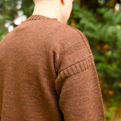 British Wool Seamless Gansey - Sable Brown