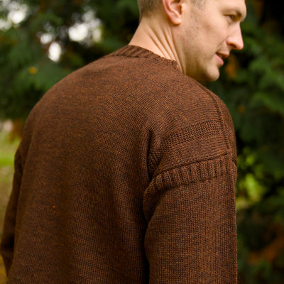 British Wool Seamless Gansey - Sable Brown