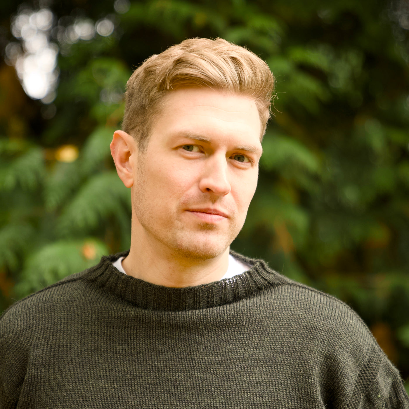 British Wool Seamless Gansey - Moss