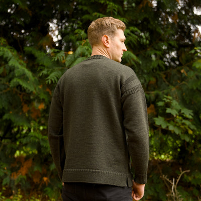 British Wool Seamless Gansey - Moss