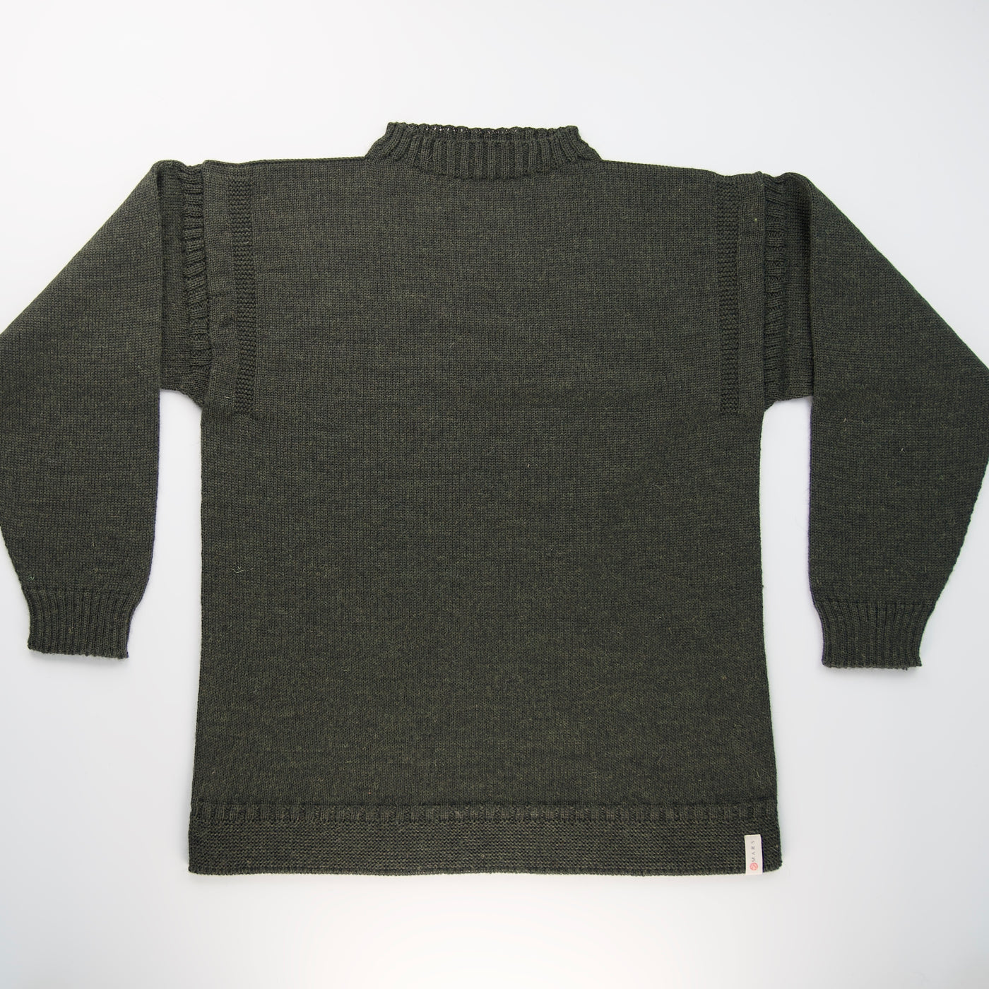 British Wool Seamless Gansey - Moss