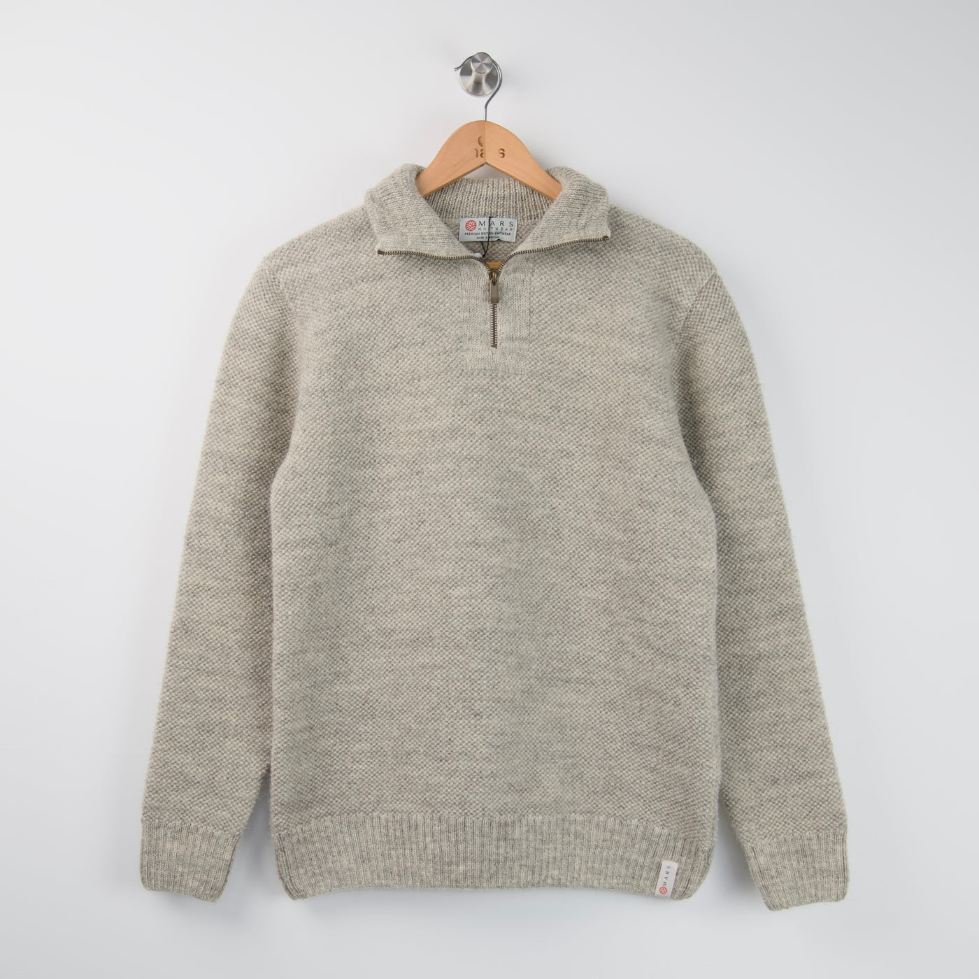 British Wool Quarter Zip - Brunel - Light Grey