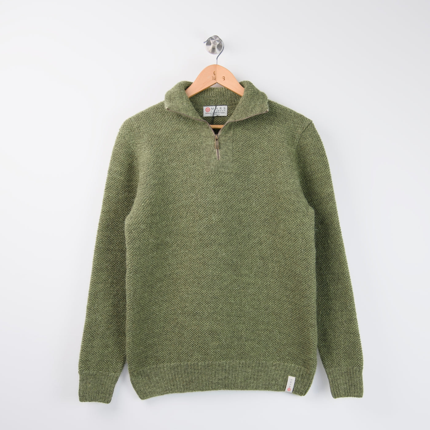 British Wool Quarter Zip - Brunel - Dark Apple