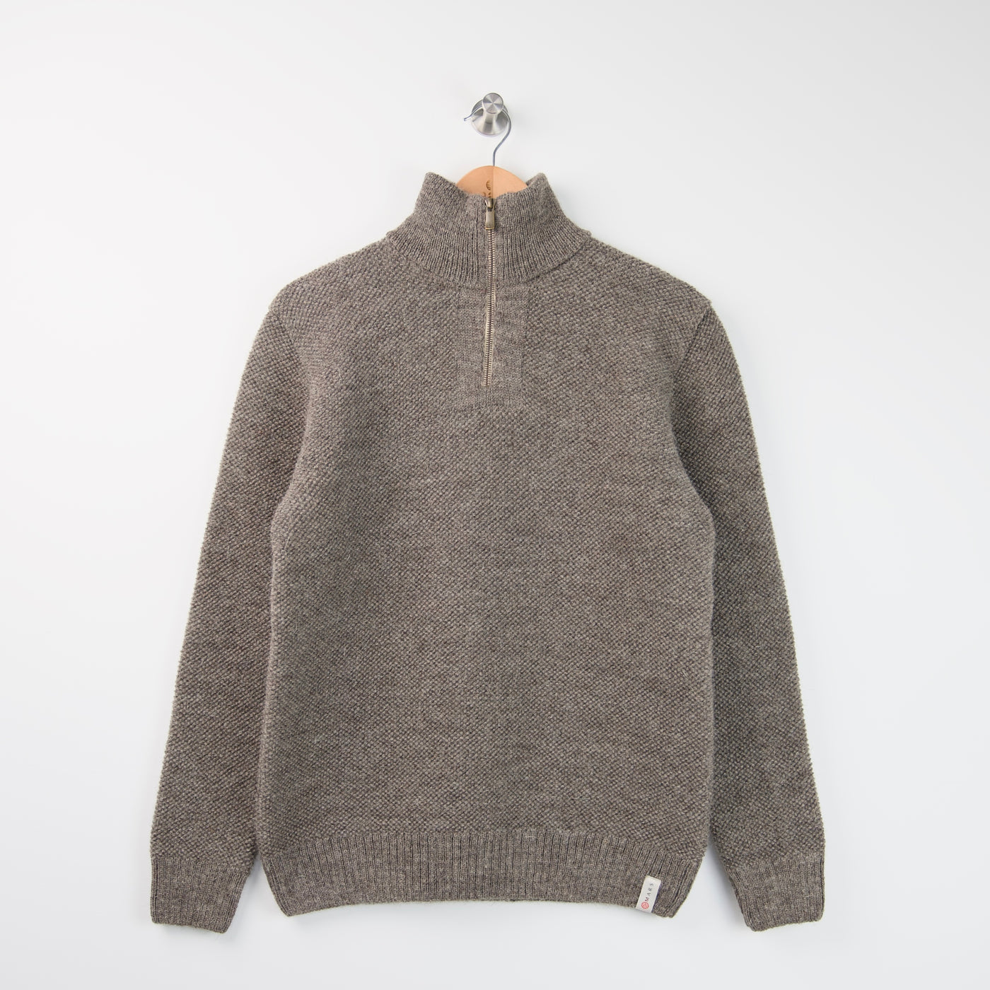British Wool Quarter Zip - Brunel - Mid Grey