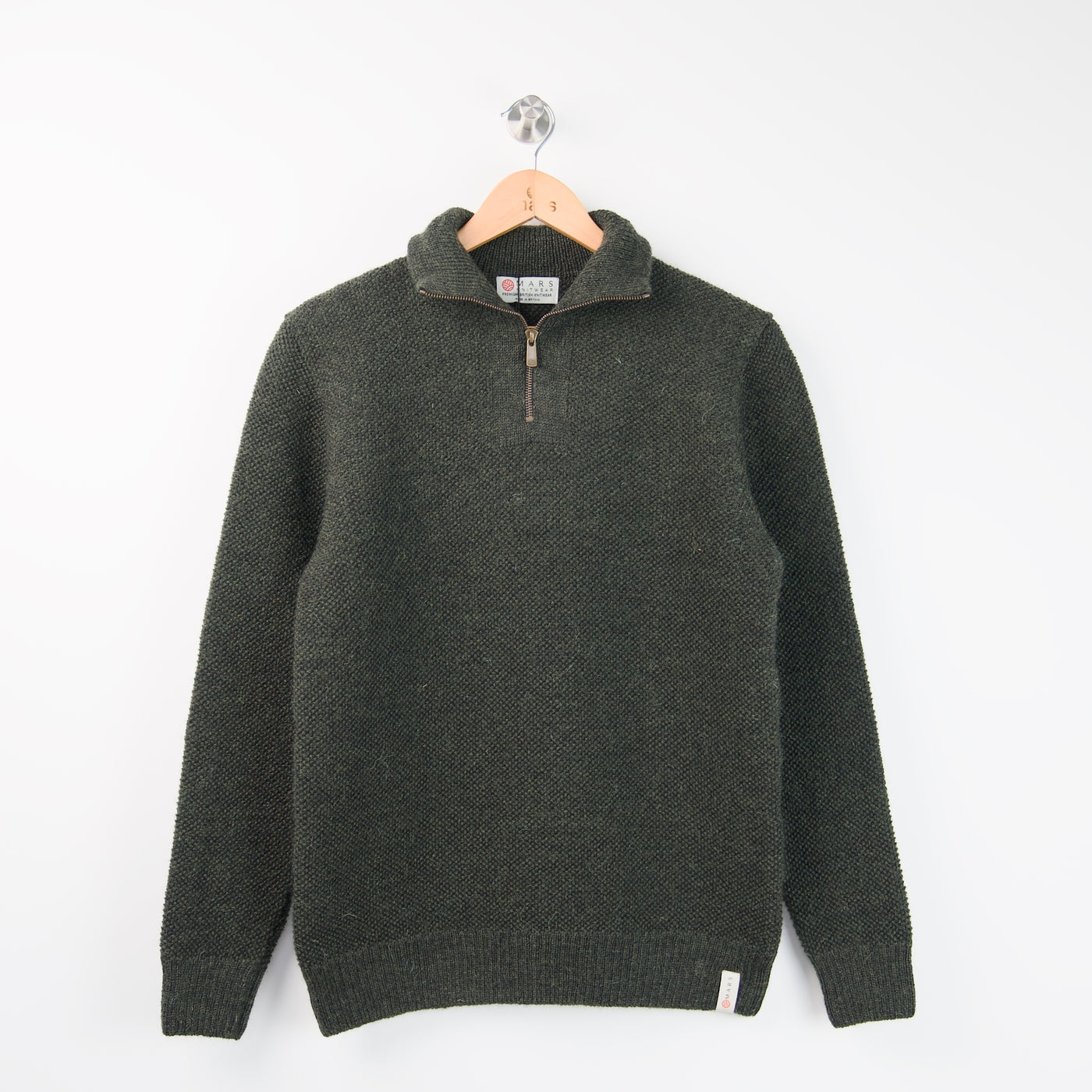 British Wool Quarter Zip - Brunel - Moss