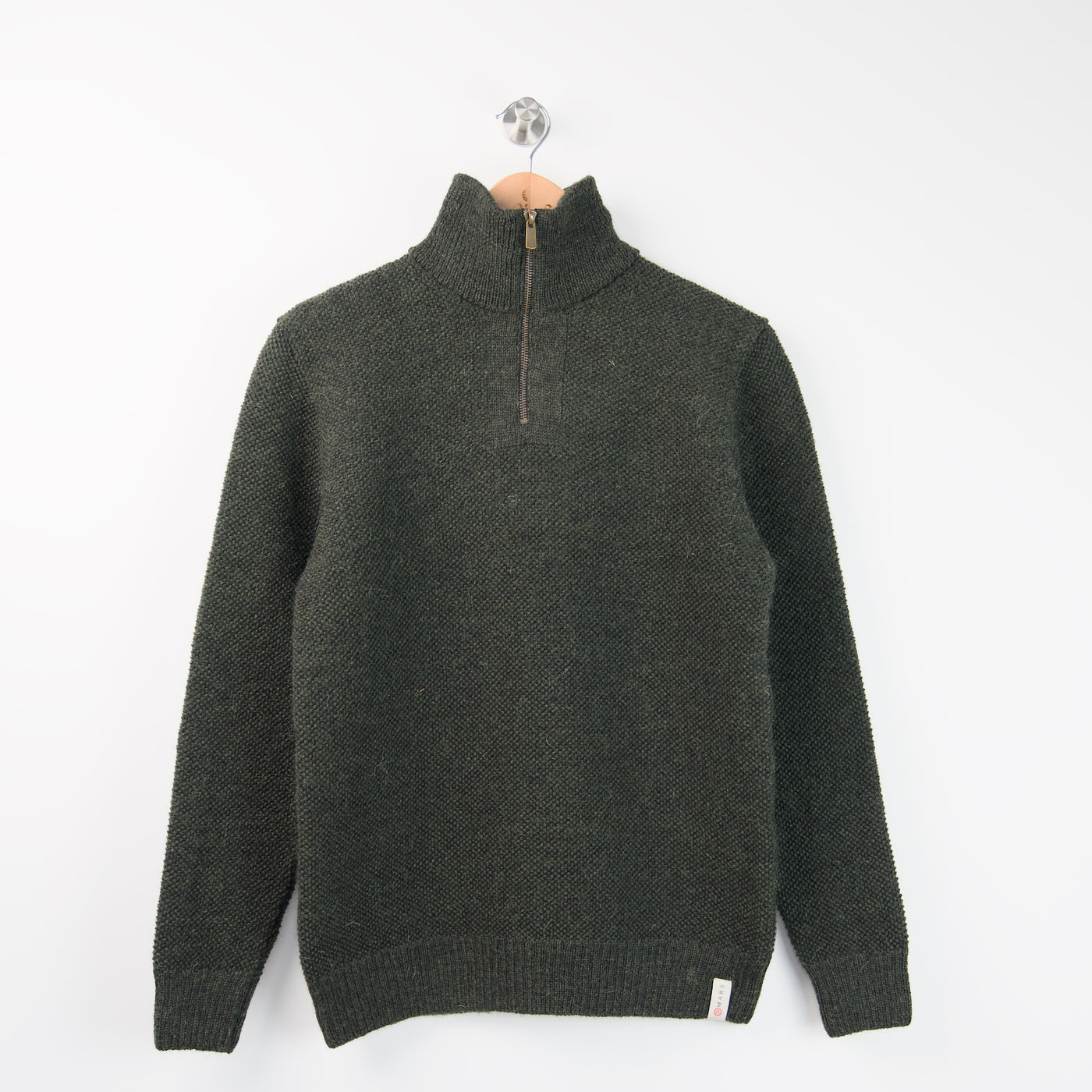 British Wool Quarter Zip - Brunel - Moss