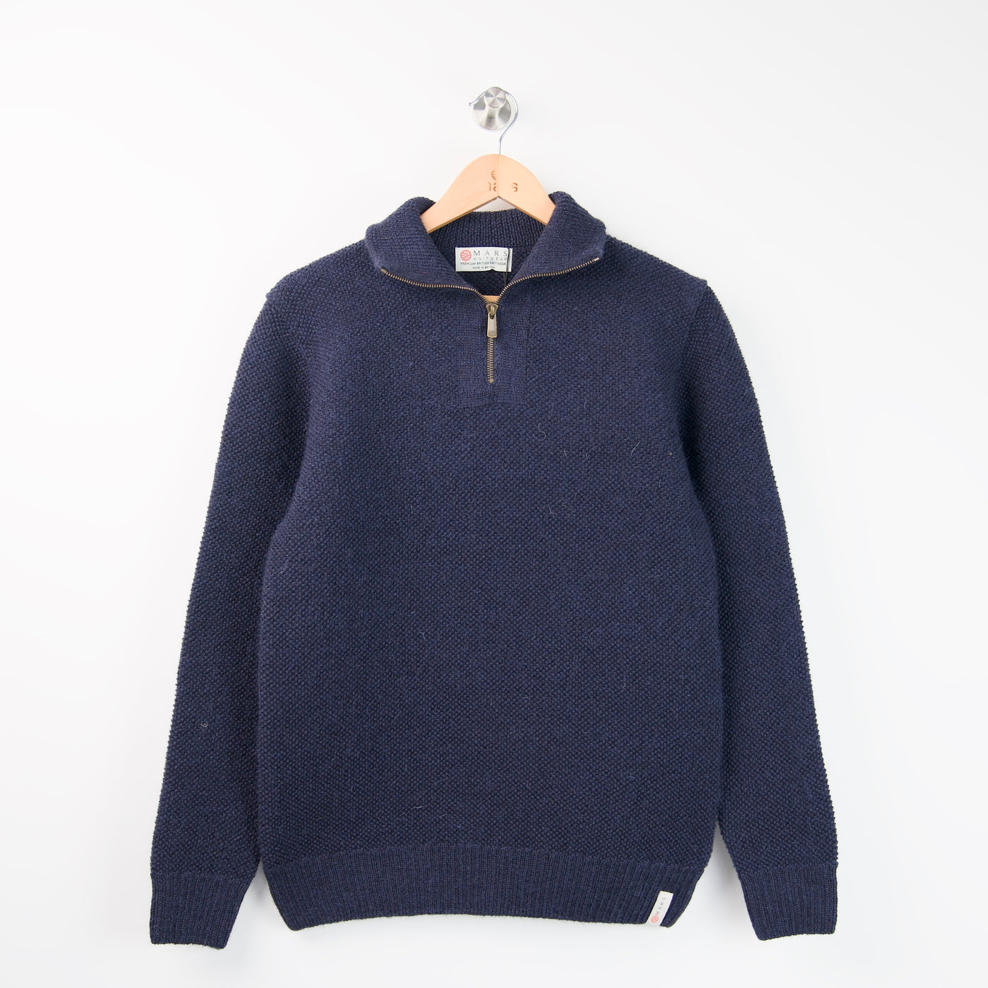 British Wool Quarter Zip - Brunel - Navy