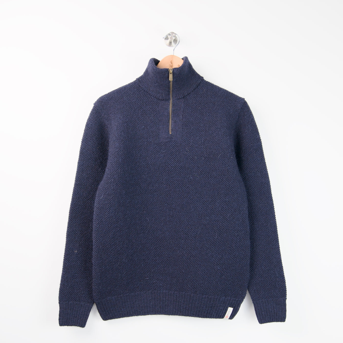 British Wool Quarter Zip - Brunel - Navy