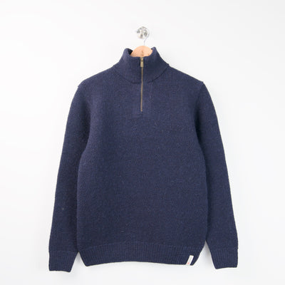 British Wool Quarter Zip - Brunel - Navy