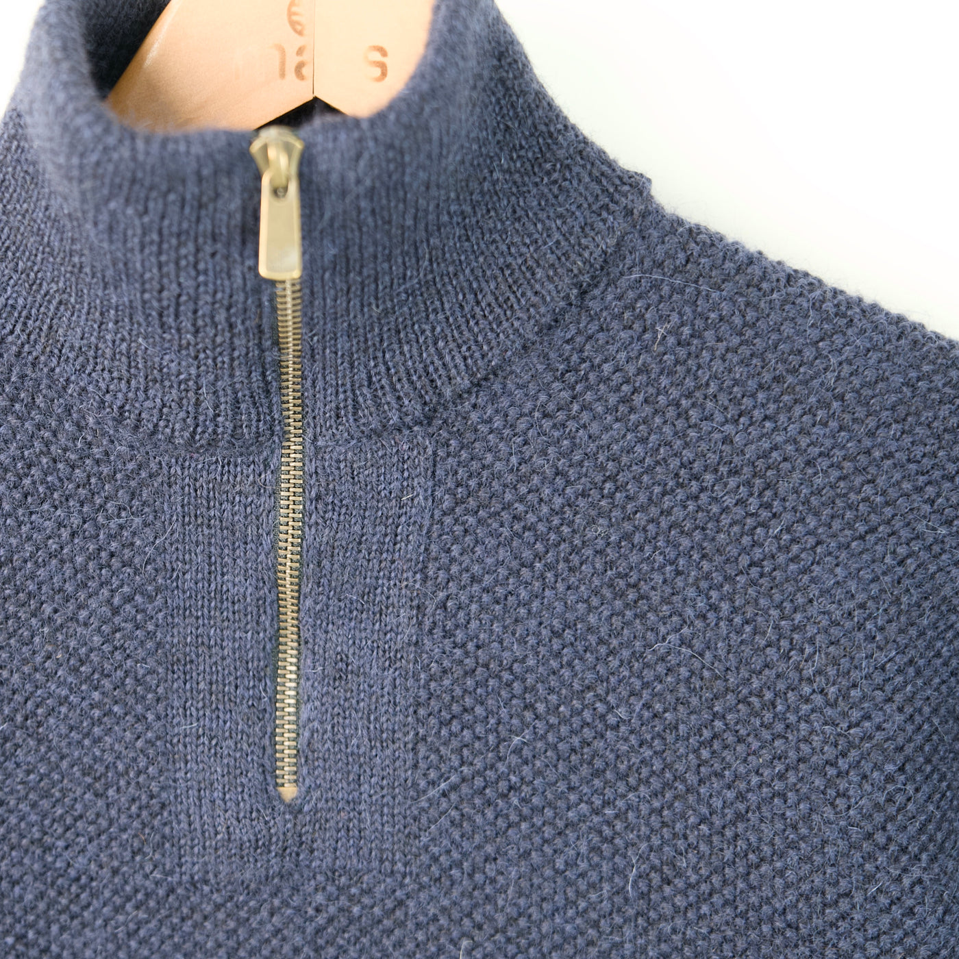 British Wool Quarter Zip - Brunel - Navy