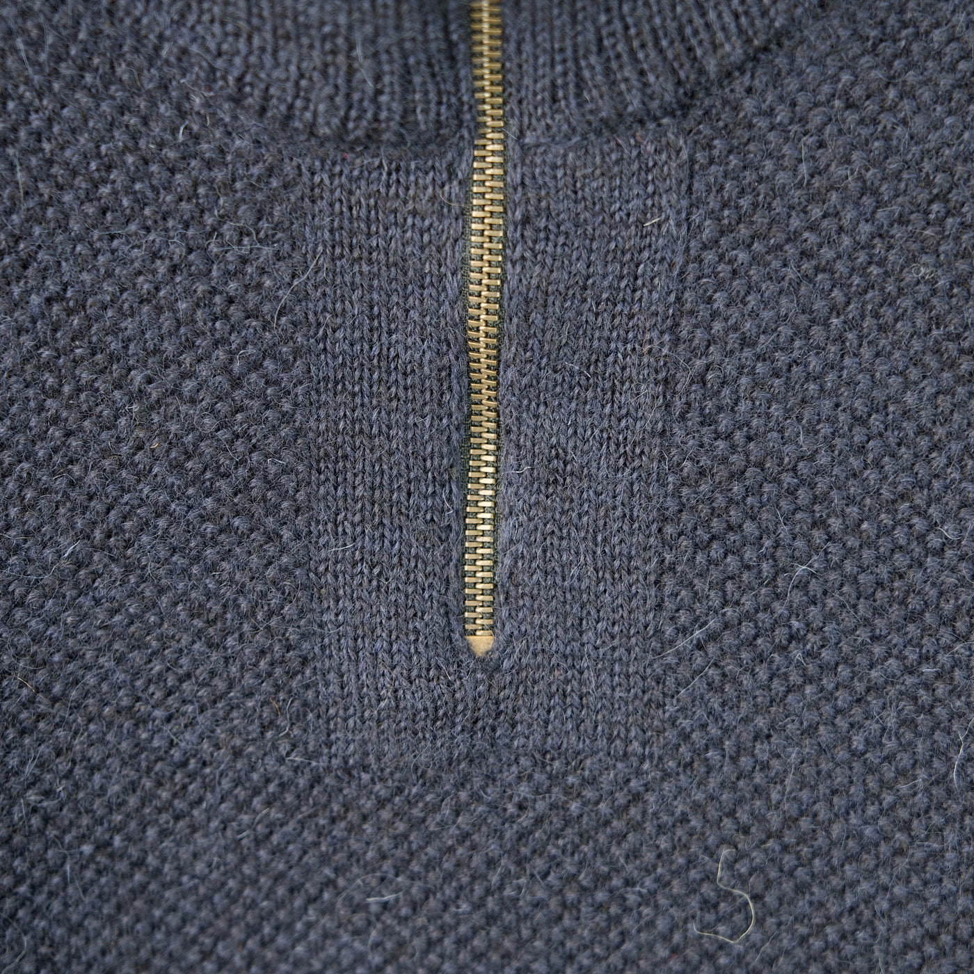 British Wool Quarter Zip - Brunel - Navy