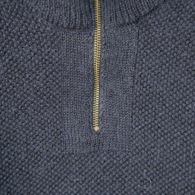 British Wool Quarter Zip - Brunel - Navy