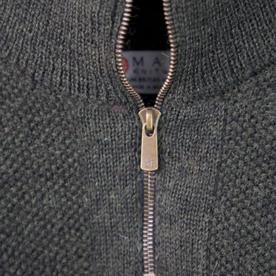 British Wool Quarter Zip - Brunel - Moss