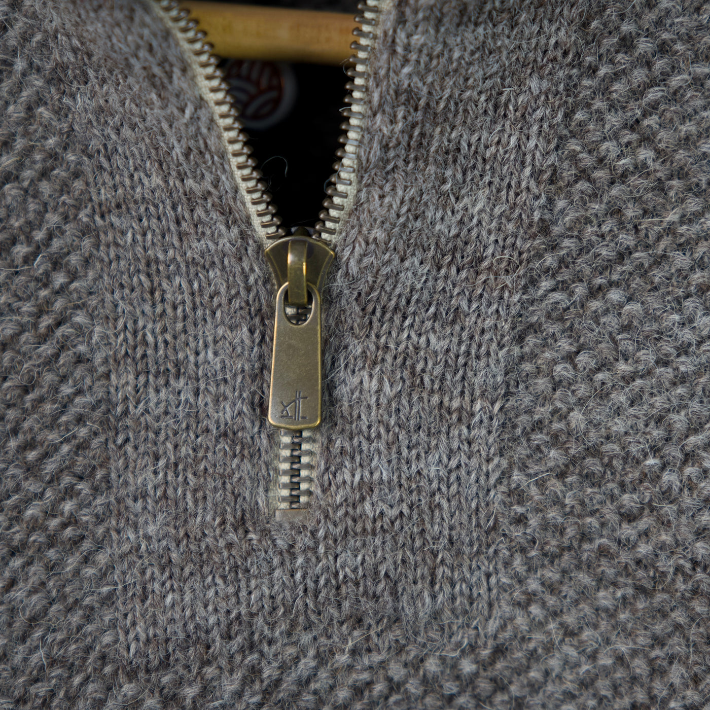 British Wool Quarter Zip - Brunel - Mid Grey