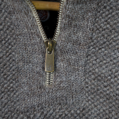 British Wool Quarter Zip - Brunel - Mid Grey