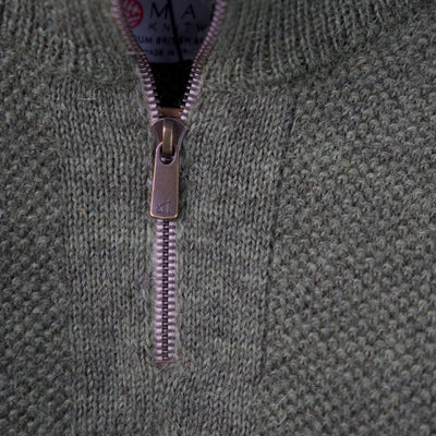 British Wool Quarter Zip - Brunel - Dark Apple