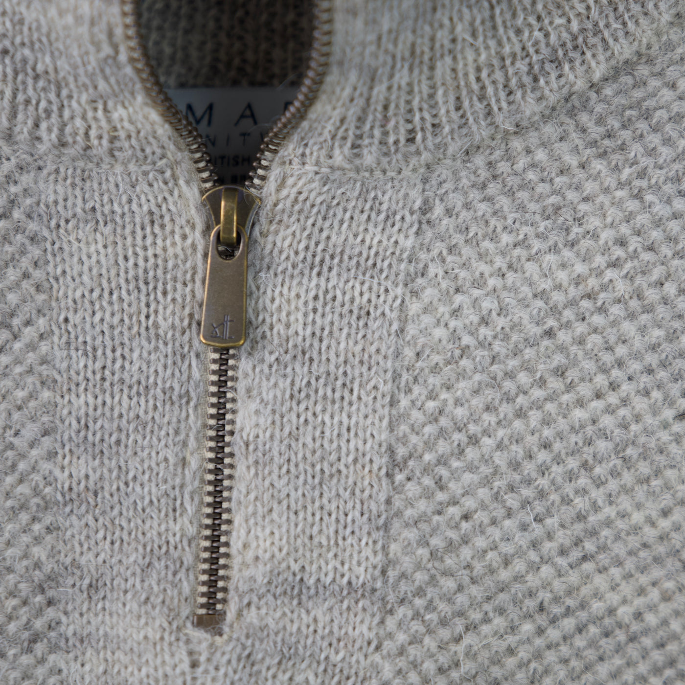 British Wool Quarter Zip - Brunel - Light Grey